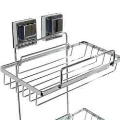 Gifi Equipement Douche^Étagère de douche 2 niveaux à ventouse gris