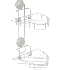Gifi Equipement Douche^Étagère de douche 2 paniers d angle à ventouse blanc