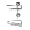 Gifi Equipement Douche^Étagère de douche 2 paniers d angle à ventouse gris