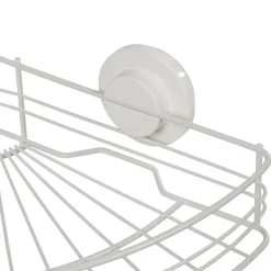 Gifi Equipement Douche^Étagère de douche panier d'angle à ventouse blanc