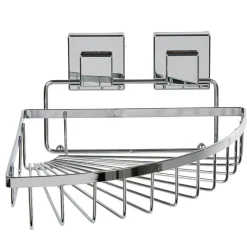 Gifi Equipement Douche^Étagère de douche panier d'angle à ventouse gris