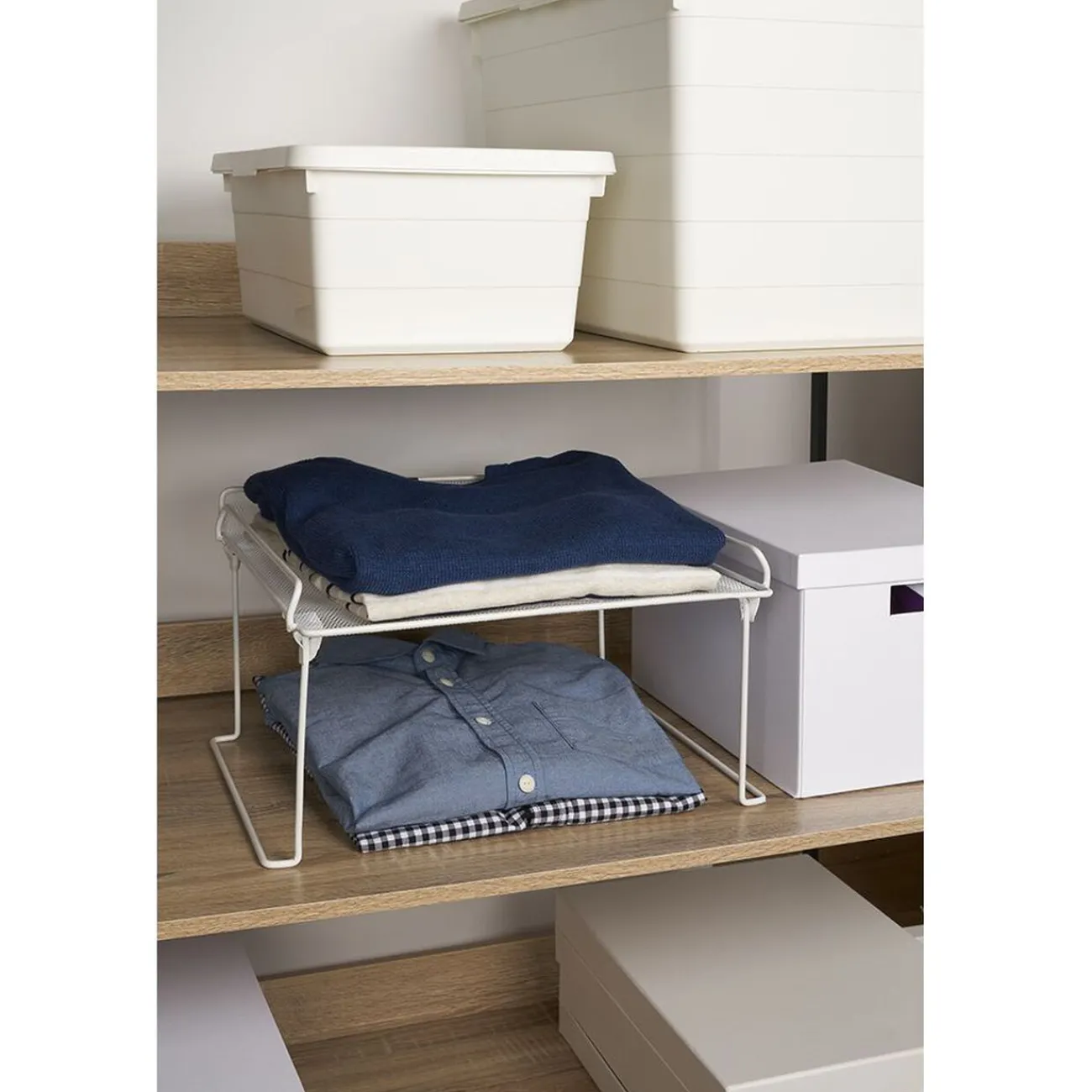 Gifi Rangement|Étagère de rangement superposable blanche