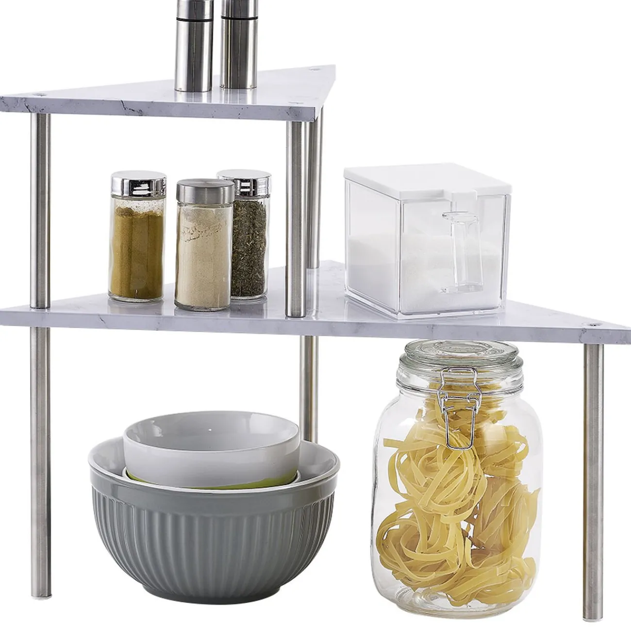 Gifi Aménagement Salle De Bain^Étagère effet marbre 2 niveaux