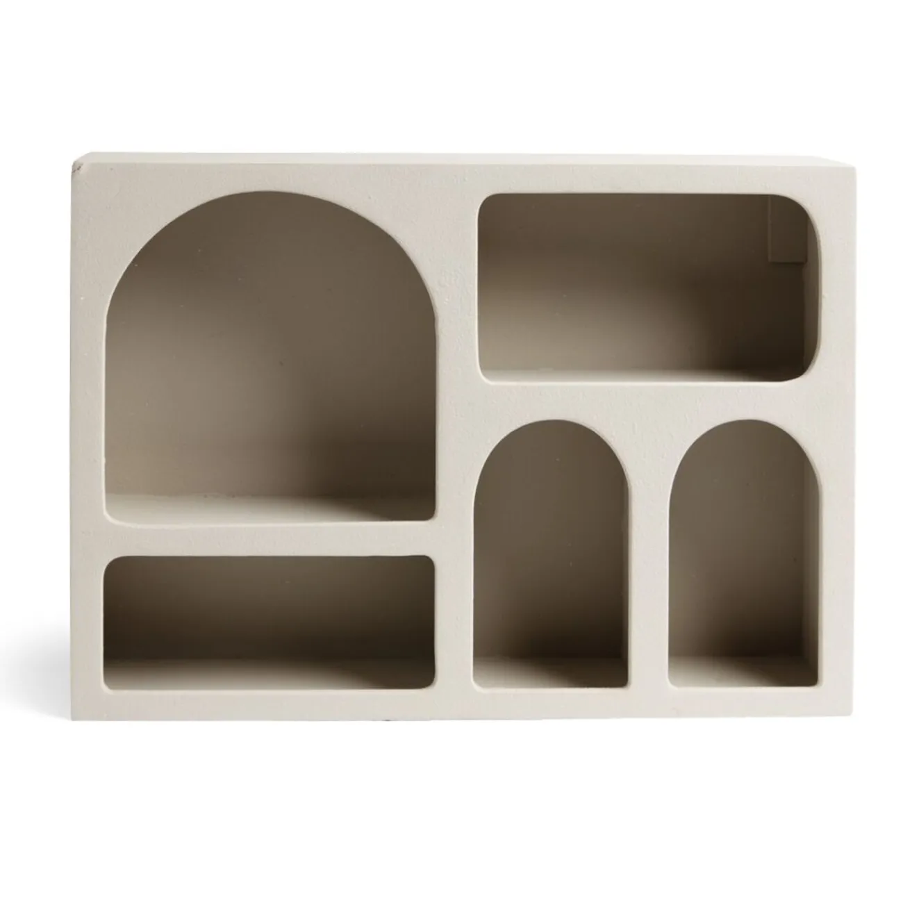 Gifi Rangement|Étagère en bois 6 niches blanc 40x9xH28cm