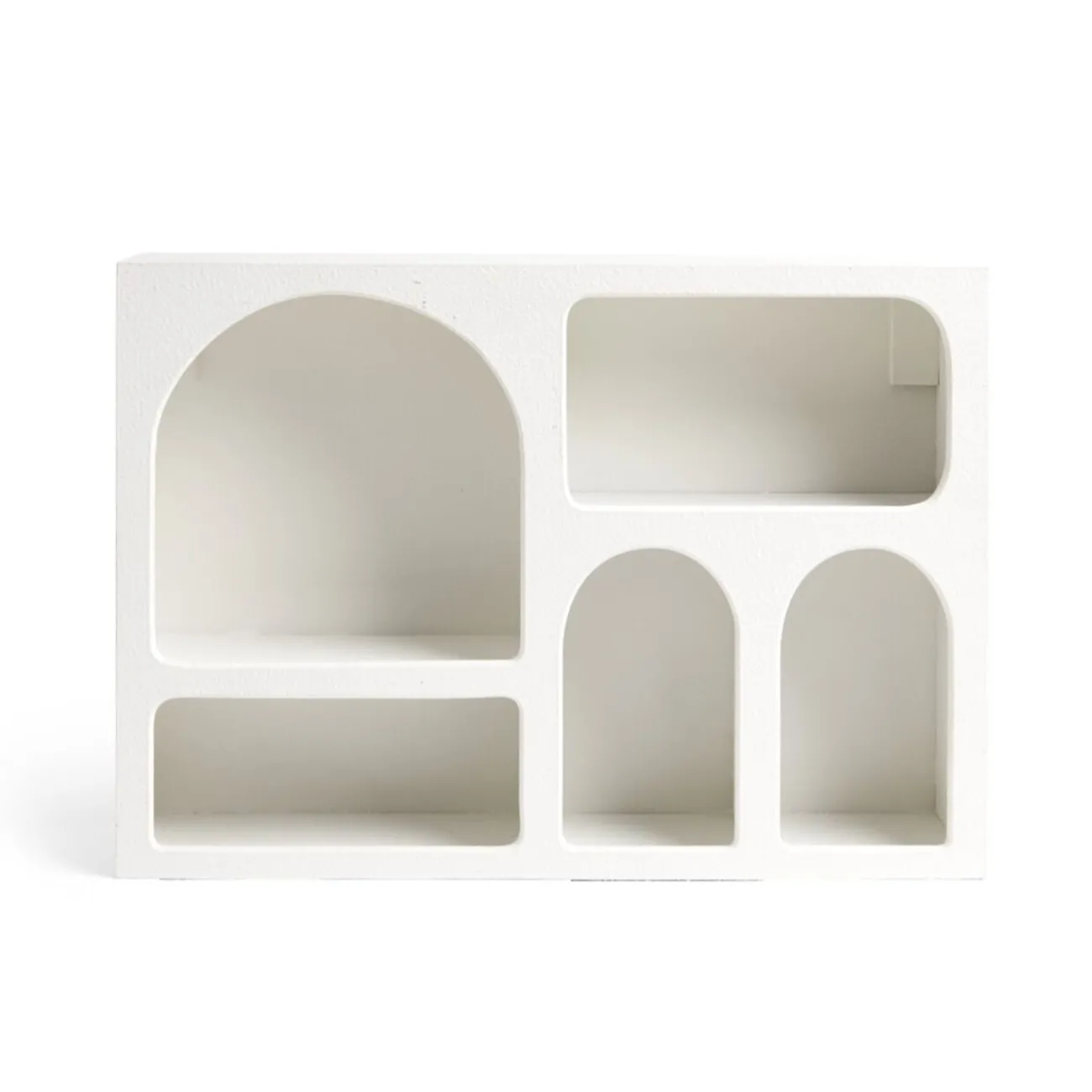 Gifi Rangement|Étagère en bois 6 niches gris 40x9xH28cm