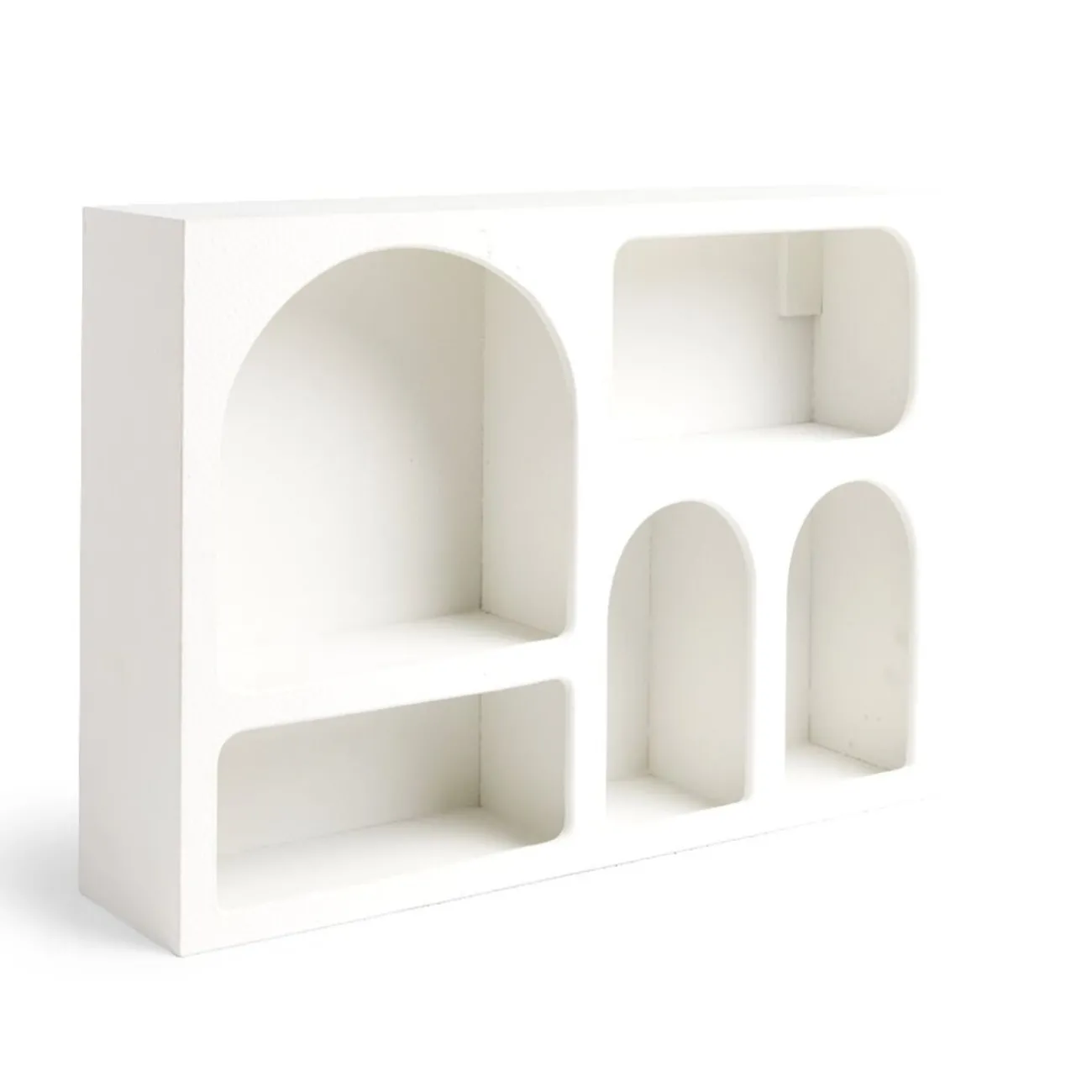 Gifi Rangement|Étagère en bois 6 niches gris 40x9xH28cm