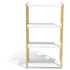 Gifi Rangement|Étagère en pin blanc et naturel 4 niveaux