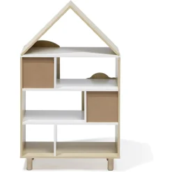 Gifi Rangement|Étagère enfant 7 cases design nuage arc en ciel - L60,5xP30xH100 cm