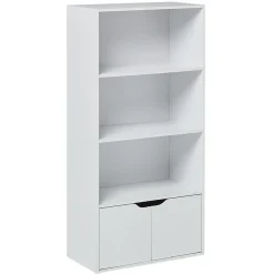 Gifi Rangement|Étagère large Adam en bois blanc 4 niches