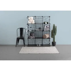 Gifi Rangement|Étagère multi cubes grillage noir