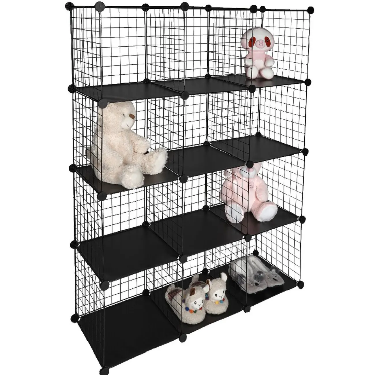 Gifi Rangement|Étagère multi cubes grillage noir