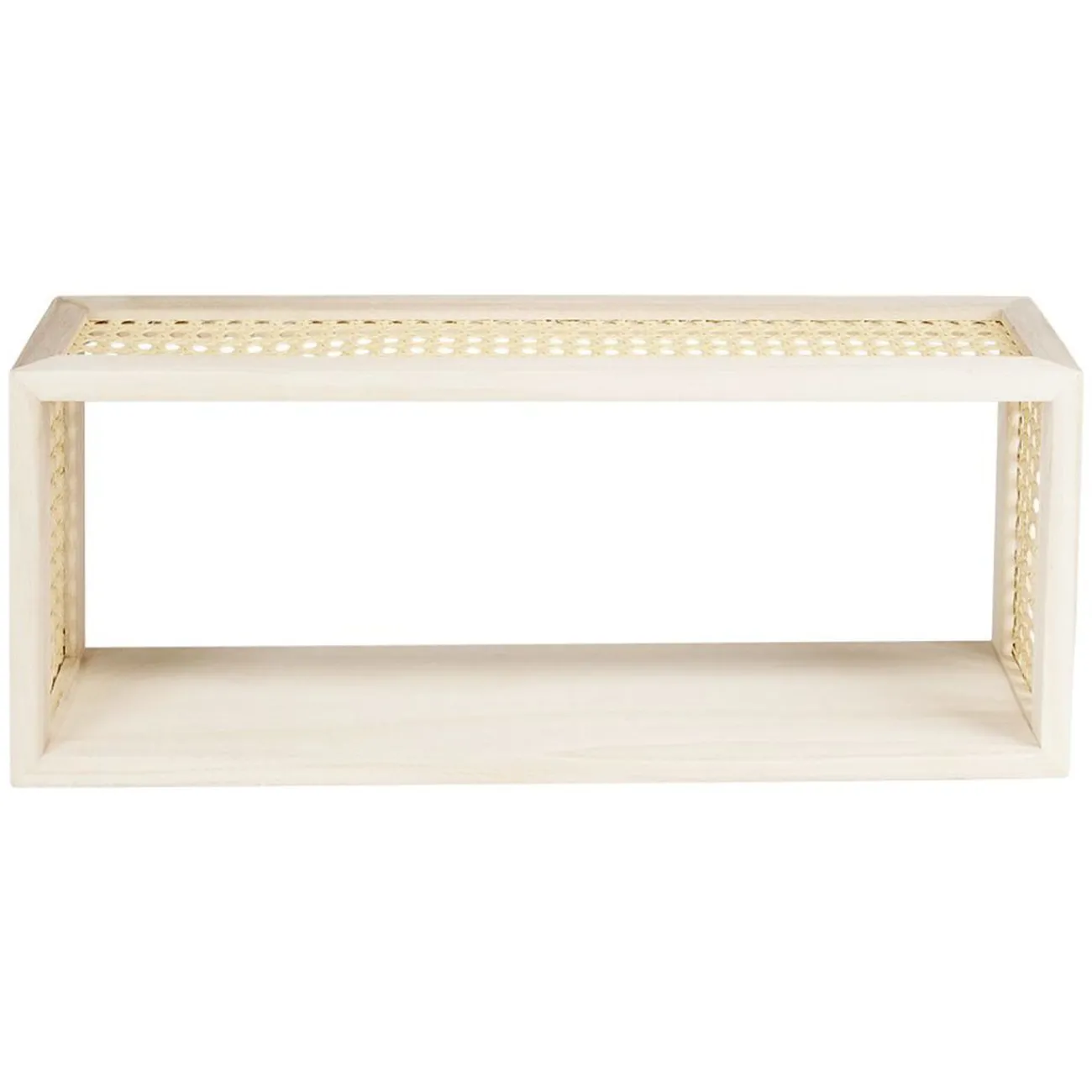 Gifi Rangement|Étagère murale bois et cannage L.40cm