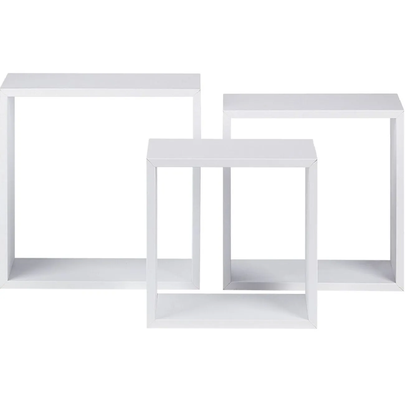 Gifi Rangement|Étagère murale carrée blanche x3