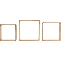 Gifi Rangement|Étagère murale carrée en bois x 3