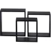 Gifi Rangement|Étagère murale carrée noire x3