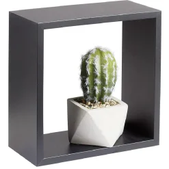 Gifi Rangement|Étagère murale carrée noire x3