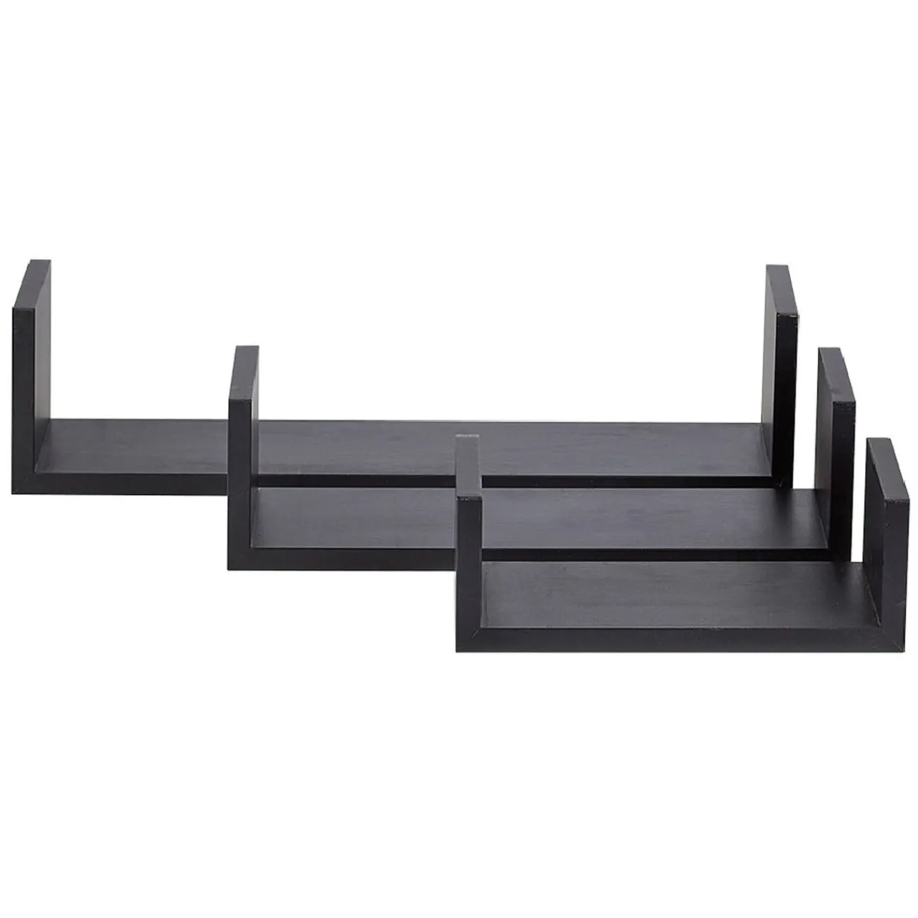 Gifi Rangement|Étagère murale rectangulaire noire x3