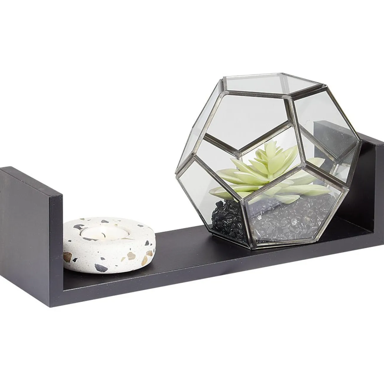 Gifi Rangement|Étagère murale rectangulaire noire x3