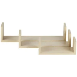 Gifi Rangement|Étagère murale rectangulaire beige x3