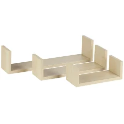 Gifi Rangement|Étagère murale rectangulaire beige x3