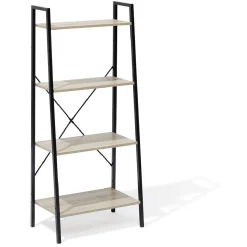 Gifi Rangement|Étagère New York 4 niveaux métal et bois - 60x35xH135cm