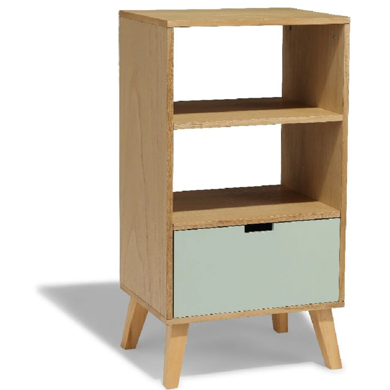 Gifi Rangement|Étagère Pia bois clair et vert d’eau 1 tiroir