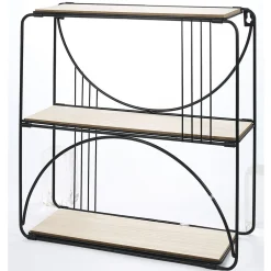 Gifi Rangement|Étagère pliante métal et bois 36x12,5xH36cm