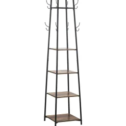 Gifi Rangement|Étagère portant 5 niveaux 8 crochets métal et bois