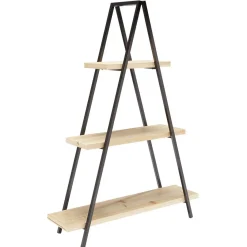 Gifi Rangement|Étagère pyramide 3 niveaux noir naturel