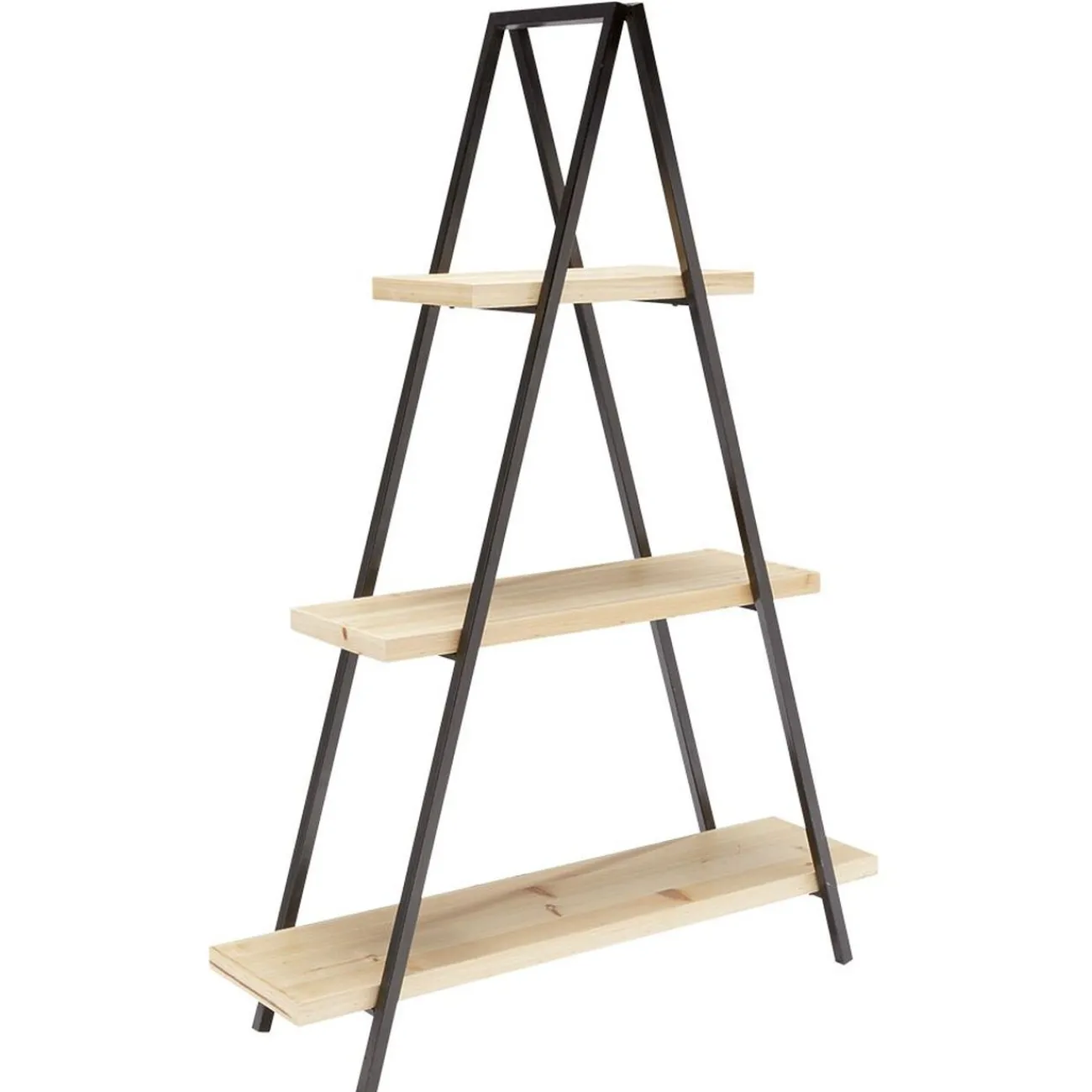 Gifi Rangement|Étagère pyramide 3 niveaux noir naturel