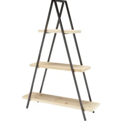 Gifi Rangement|Étagère pyramide 3 niveaux noir naturel