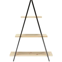 Gifi Rangement|Étagère pyramide 3 niveaux noir naturel