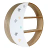 Gifi Rangement|Étagère ronde en bois design demi lune L38xP8xH38 cm