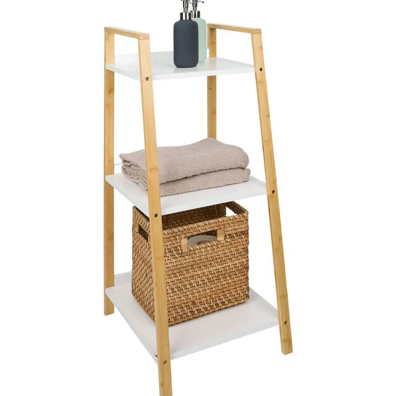 Gifi Aménagement Salle De Bain^Étagère salle de bain 3 niveaux bambou 34,5x36xH76cm