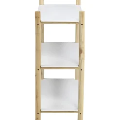 Gifi Rangement|Étagère scandinave bois 3 niveaux blanc et naturel