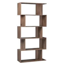 Gifi Rangement|Étagère Séparateur de pièce 5 niveaux marron 80x29xH167,7 cm