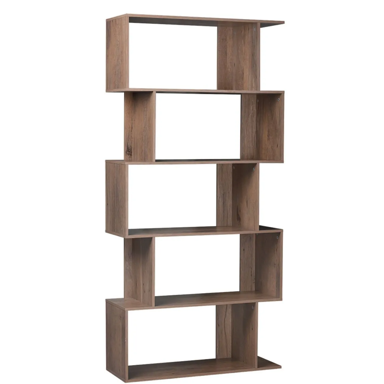 Gifi Rangement|Étagère Séparateur de pièce 5 niveaux marron 80x29xH167,7 cm