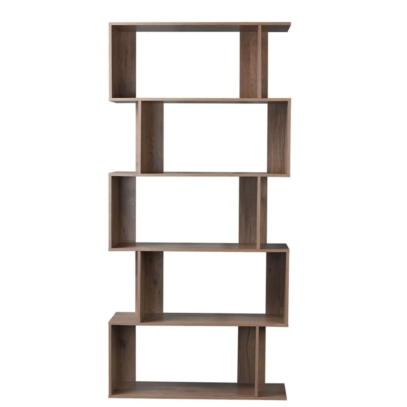 Gifi Rangement|Étagère Séparateur de pièce 5 niveaux marron 80x29xH167,7 cm