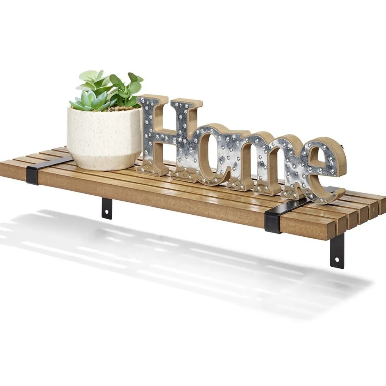 Gifi Rangement|Étagère striée en bois L55xl15cm