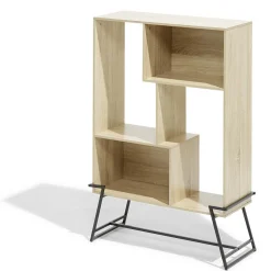 Gifi Rangement|Étagère sur pied Denver bois et métal 83,1xH120x32,7cm