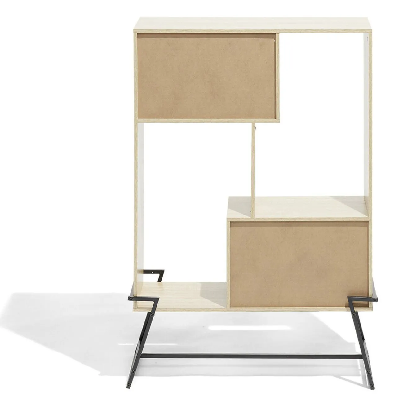 Gifi Rangement|Étagère sur pied Denver bois et métal 83,1xH120x32,7cm