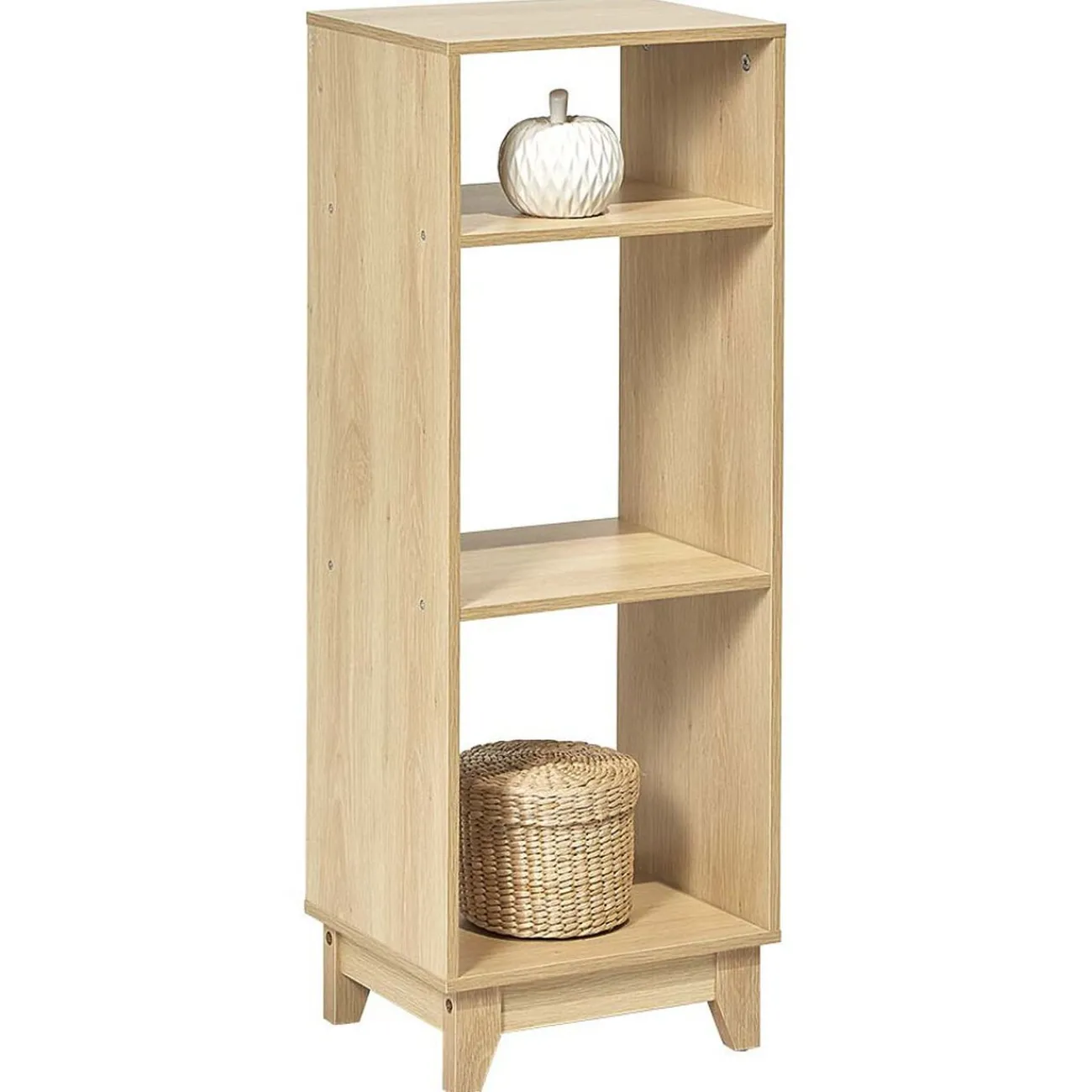 Gifi Rangement|Étagère sur pieds à 3 compartiment contreplaqué naturel