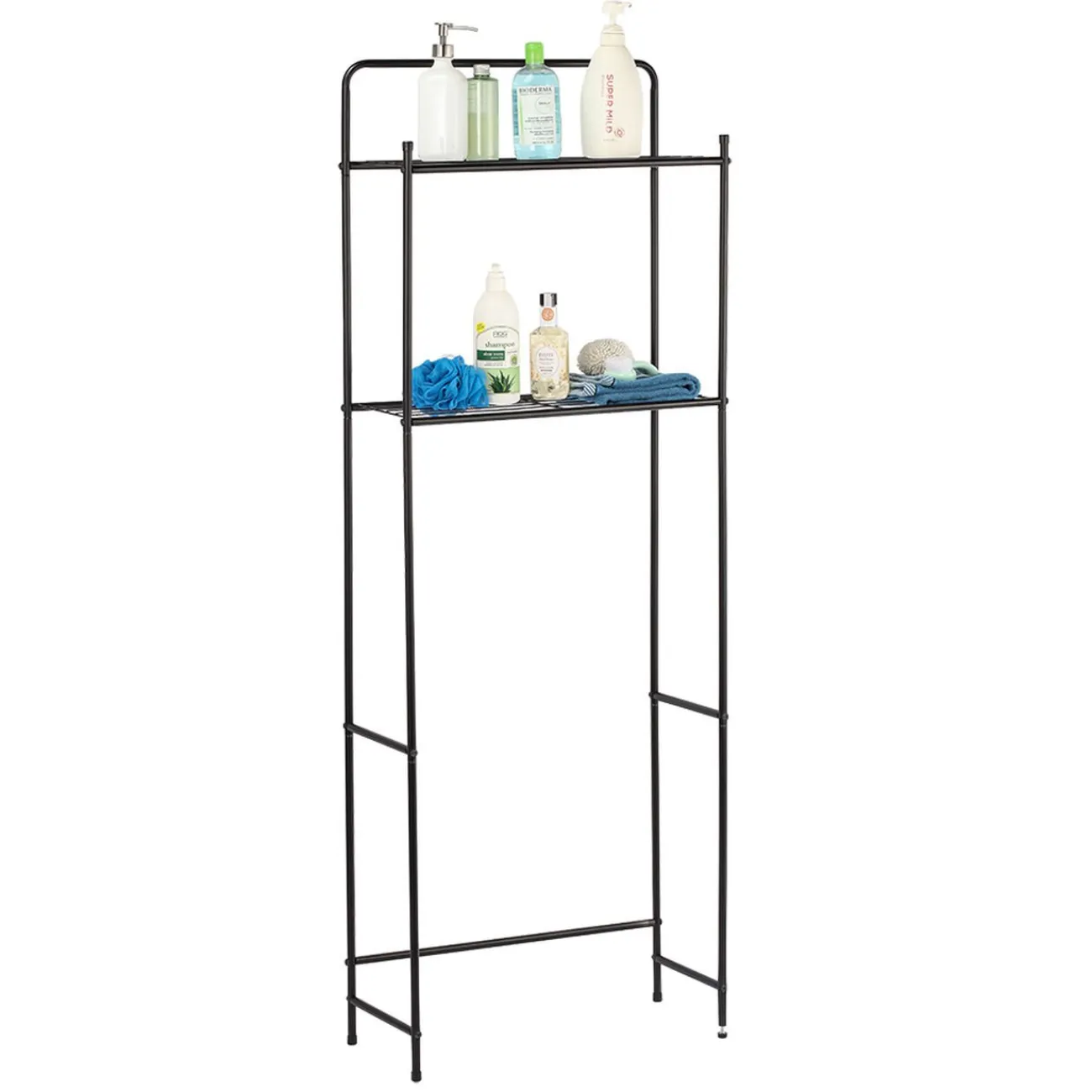 Gifi Equipement Douche^Étagère WC 2 niveaux en métal noir