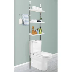 Gifi Aménagement Salle De Bain^Étagère WC 3 niveaux hauteur réglable