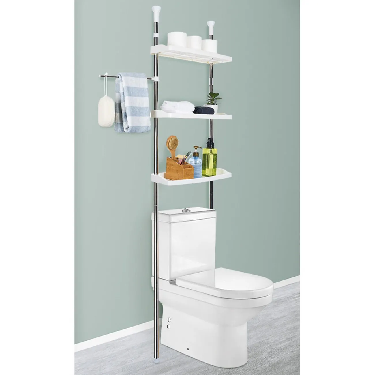 Gifi Aménagement Salle De Bain^Étagère WC 3 niveaux hauteur réglable