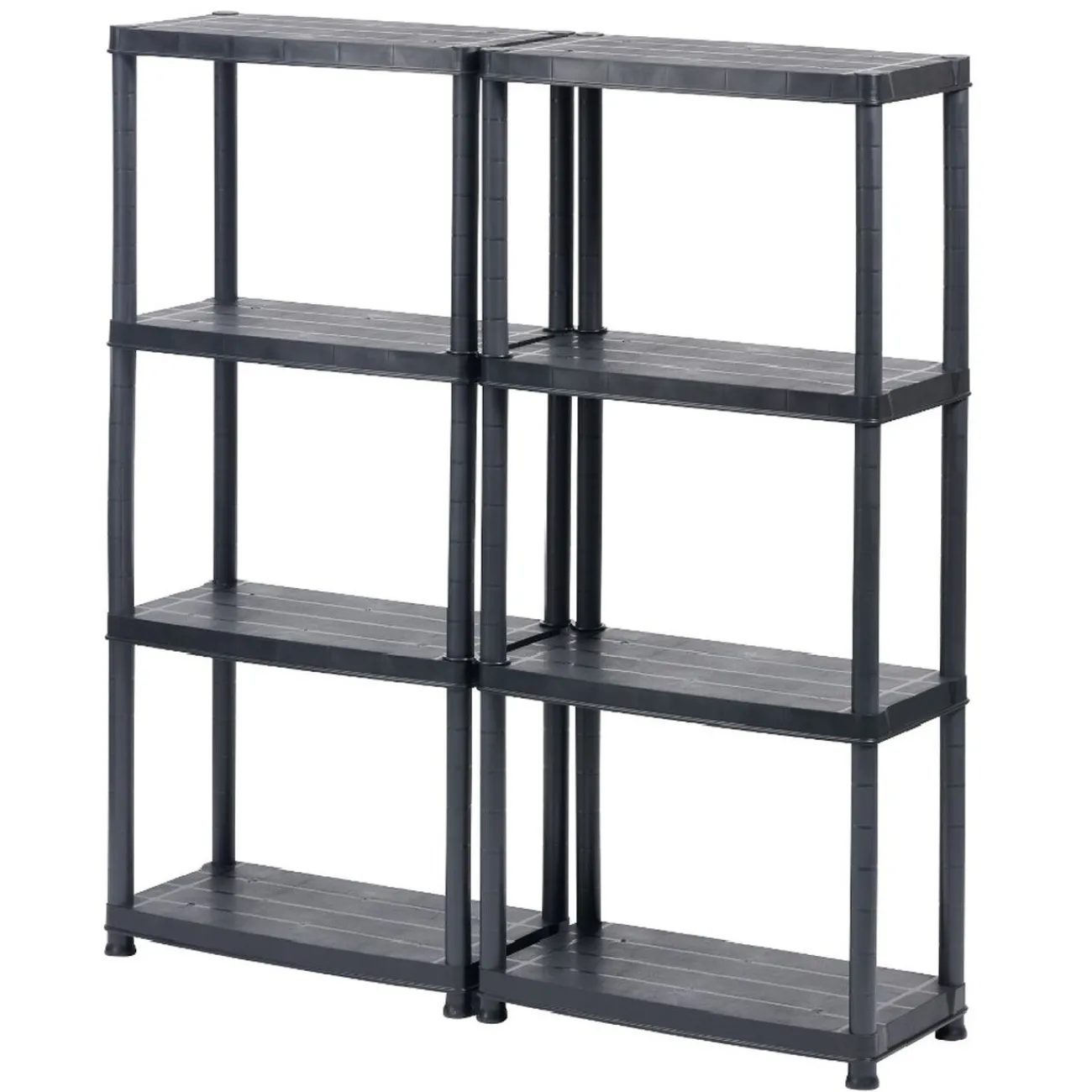 Gifi Rangement|Étagères noires en plastique 4 niveaux x2