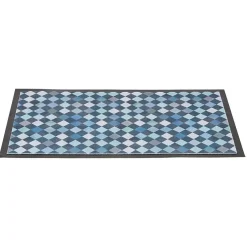 Gifi Nettoyage Et Entretien|Tapis anti poussière rectangulaire motif losange bleu et blanc