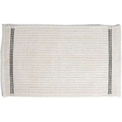 Gifi Aménagement Salle De Bain^Tapis de bain 100% coton blanc et noir 70x50cm