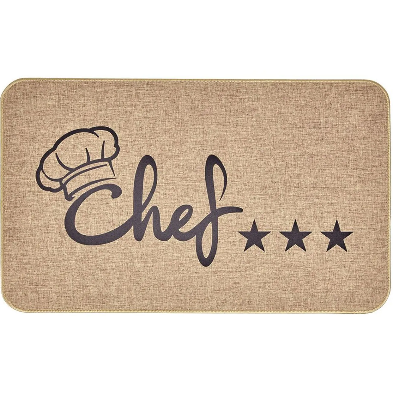 Gifi Nettoyage Et Entretien|Tapis de cuisine antidérapant inscription Chef 75x45cm
