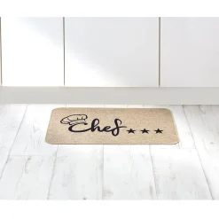 Gifi Nettoyage Et Entretien|Tapis de cuisine antidérapant inscription Chef 100x45cm